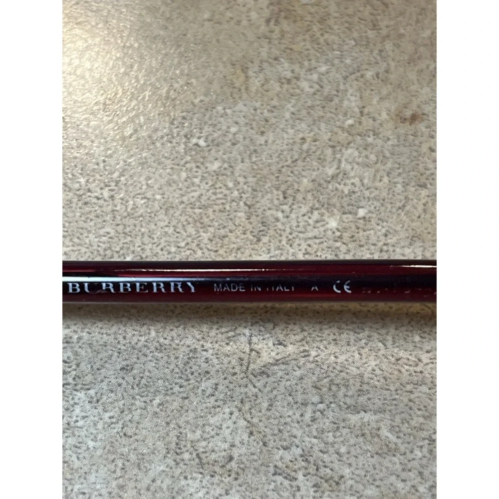 BURBERRY B1157 1003 Italy Silver/Burgundy Half Rim Eyeglasses Frame 52-17-135
